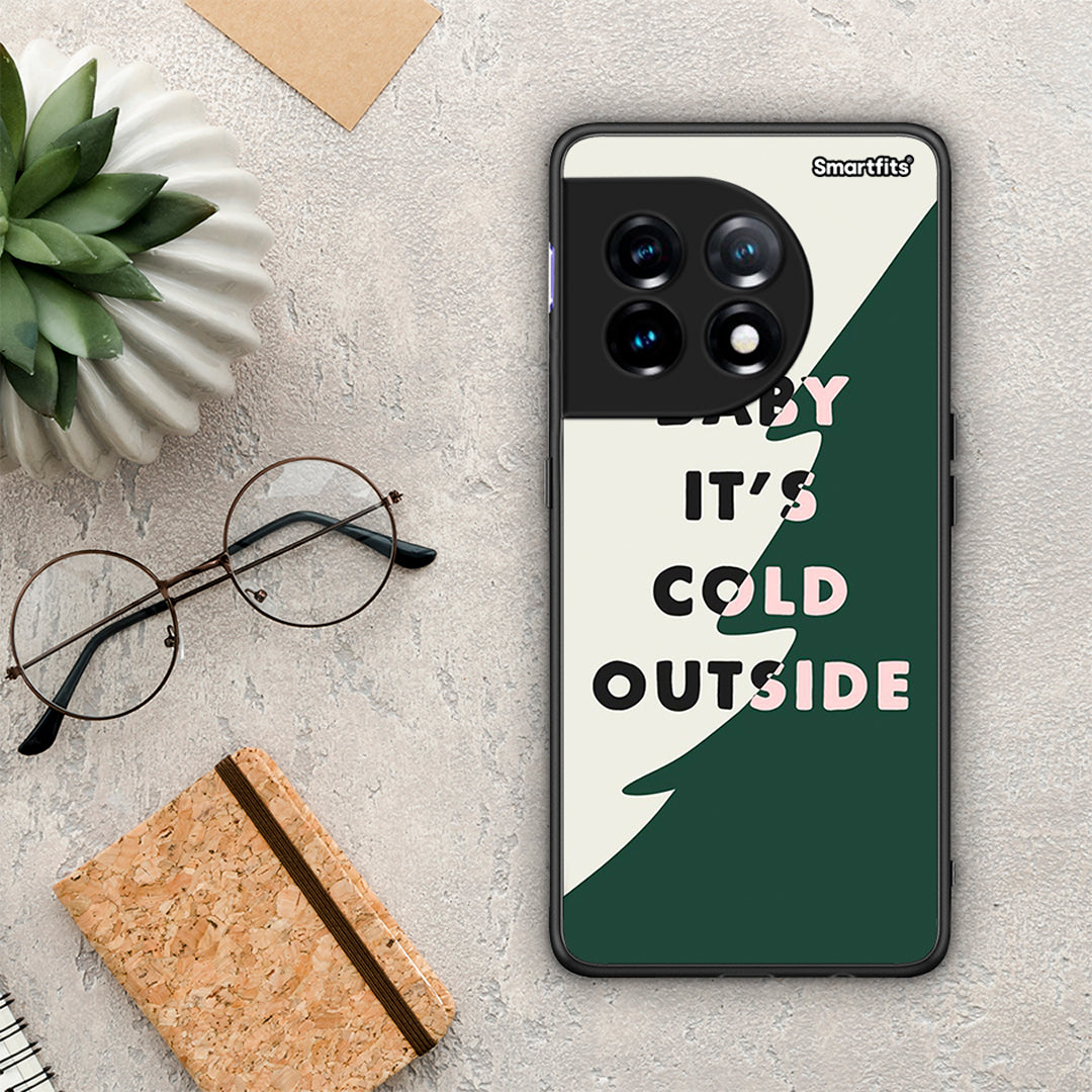 Θήκη OnePlus 11 5G Cold Outside από τη Smartfits με σχέδιο στο πίσω μέρος και μαύρο περίβλημα | OnePlus 11 5G Cold Outside Case with Colorful Back and Black Bezels