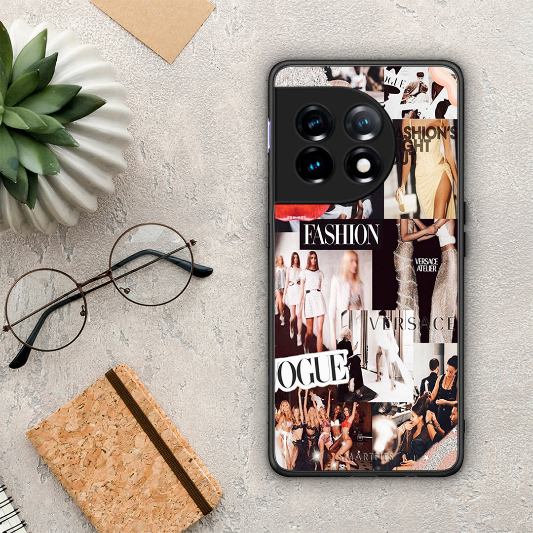 Θήκη OnePlus 11 5G Collage Fashion από τη Smartfits με σχέδιο στο πίσω μέρος και μαύρο περίβλημα | OnePlus 11 5G Collage Fashion Case with Colorful Back and Black Bezels