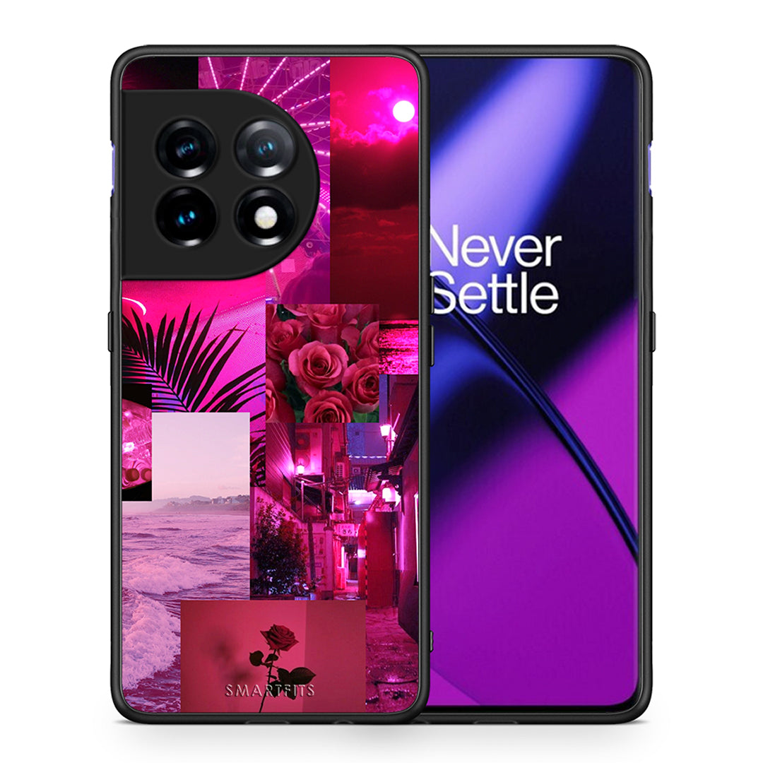 Θήκη OnePlus 11R / ACE 2 5G Collage Red Roses από τη Smartfits με σχέδιο στο πίσω μέρος και μαύρο περίβλημα | OnePlus 11R / ACE 2 5G Collage Red Roses Case with Colorful Back and Black Bezels