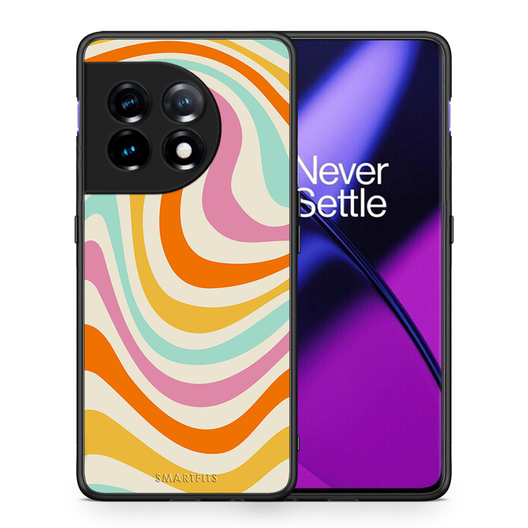 Θήκη OnePlus 11R / ACE 2 5G Colourful Waves από τη Smartfits με σχέδιο στο πίσω μέρος και μαύρο περίβλημα | OnePlus 11R / ACE 2 5G Colourful Waves Case with Colorful Back and Black Bezels