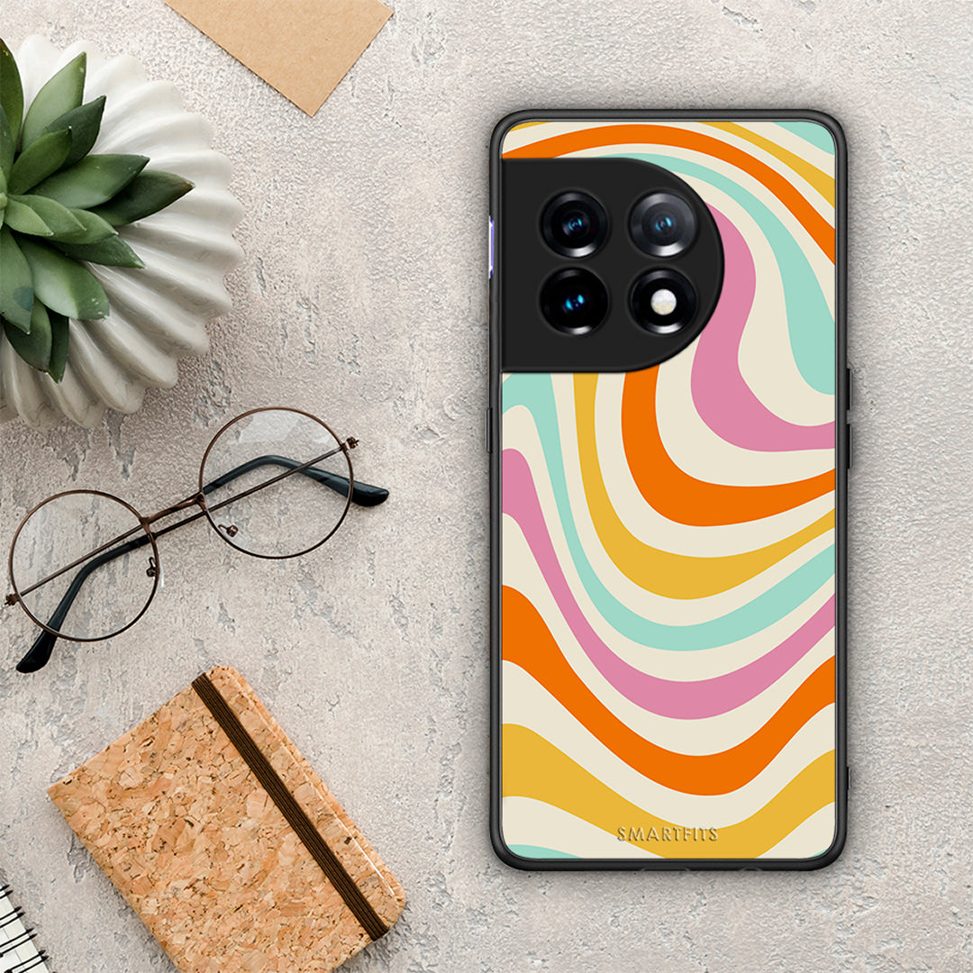 Θήκη OnePlus 11R / ACE 2 5G Colourful Waves από τη Smartfits με σχέδιο στο πίσω μέρος και μαύρο περίβλημα | OnePlus 11R / ACE 2 5G Colourful Waves Case with Colorful Back and Black Bezels