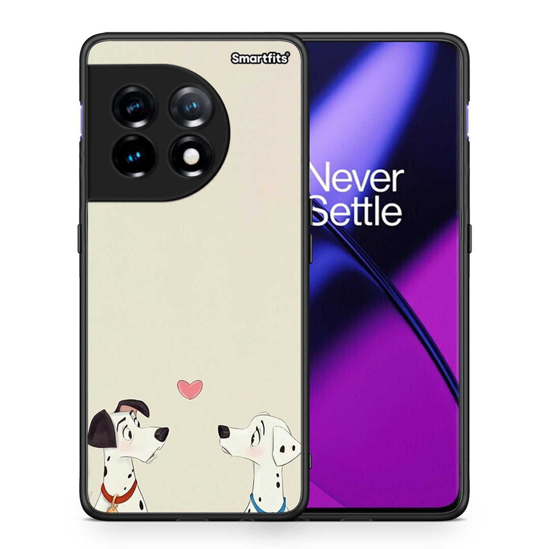 Θήκη OnePlus 11 5G Dalmatians Love από τη Smartfits με σχέδιο στο πίσω μέρος και μαύρο περίβλημα | OnePlus 11 5G Dalmatians Love Case with Colorful Back and Black Bezels