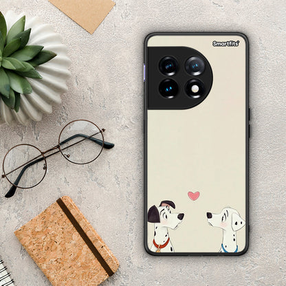 Θήκη OnePlus 11 5G Dalmatians Love από τη Smartfits με σχέδιο στο πίσω μέρος και μαύρο περίβλημα | OnePlus 11 5G Dalmatians Love Case with Colorful Back and Black Bezels