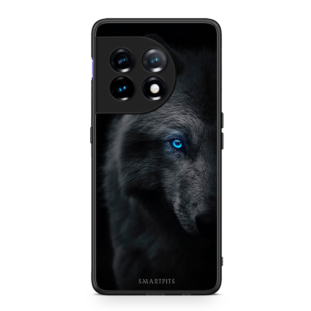Θήκη OnePlus 11R / ACE 2 5G Dark Wolf από τη Smartfits με σχέδιο στο πίσω μέρος και μαύρο περίβλημα | OnePlus 11R / ACE 2 5G Dark Wolf Case with Colorful Back and Black Bezels