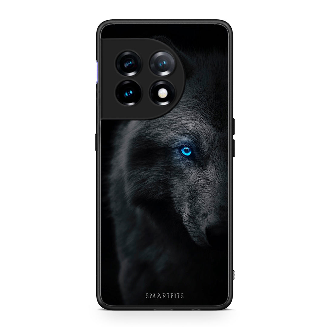 Θήκη OnePlus 11 5G Dark Wolf από τη Smartfits με σχέδιο στο πίσω μέρος και μαύρο περίβλημα | OnePlus 11 5G Dark Wolf Case with Colorful Back and Black Bezels