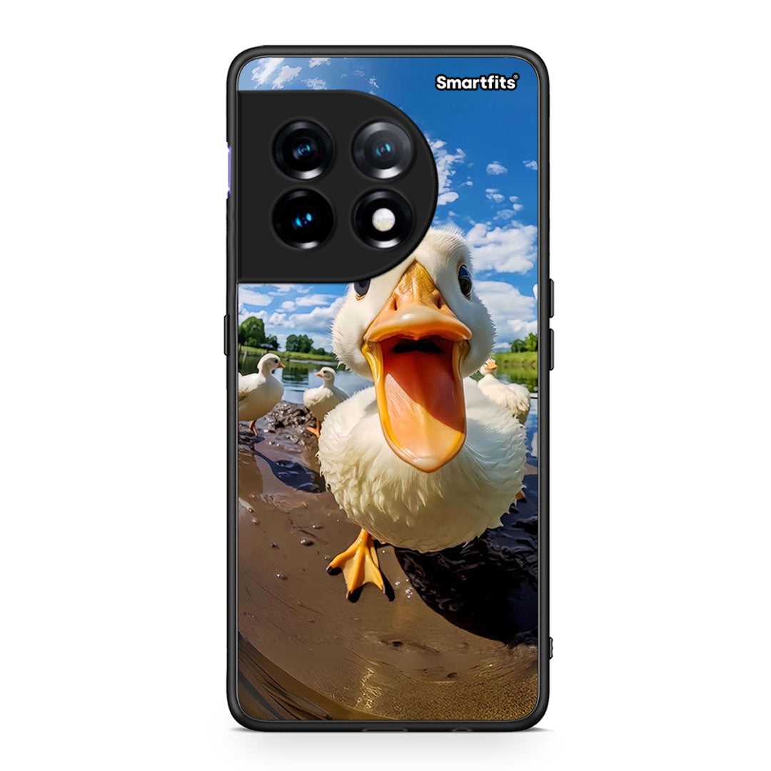Θήκη OnePlus 11 5G Duck Face από τη Smartfits με σχέδιο στο πίσω μέρος και μαύρο περίβλημα | OnePlus 11 5G Duck Face Case with Colorful Back and Black Bezels