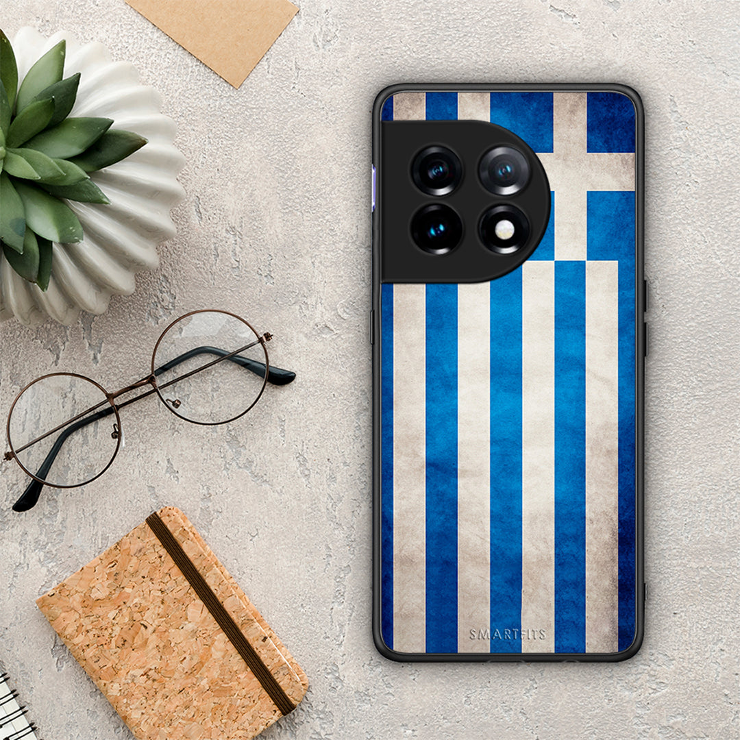 Θήκη OnePlus 11R / ACE 2 5G Flag Greek από τη Smartfits με σχέδιο στο πίσω μέρος και μαύρο περίβλημα | OnePlus 11R / ACE 2 5G Flag Greek Case with Colorful Back and Black Bezels