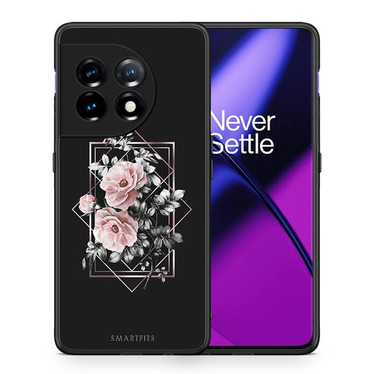 Θήκη OnePlus 11 5G Flower Frame από τη Smartfits με σχέδιο στο πίσω μέρος και μαύρο περίβλημα | OnePlus 11 5G Flower Frame Case with Colorful Back and Black Bezels