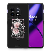 Thumbnail for Θήκη OnePlus 11 5G Flower Frame από τη Smartfits με σχέδιο στο πίσω μέρος και μαύρο περίβλημα | OnePlus 11 5G Flower Frame Case with Colorful Back and Black Bezels