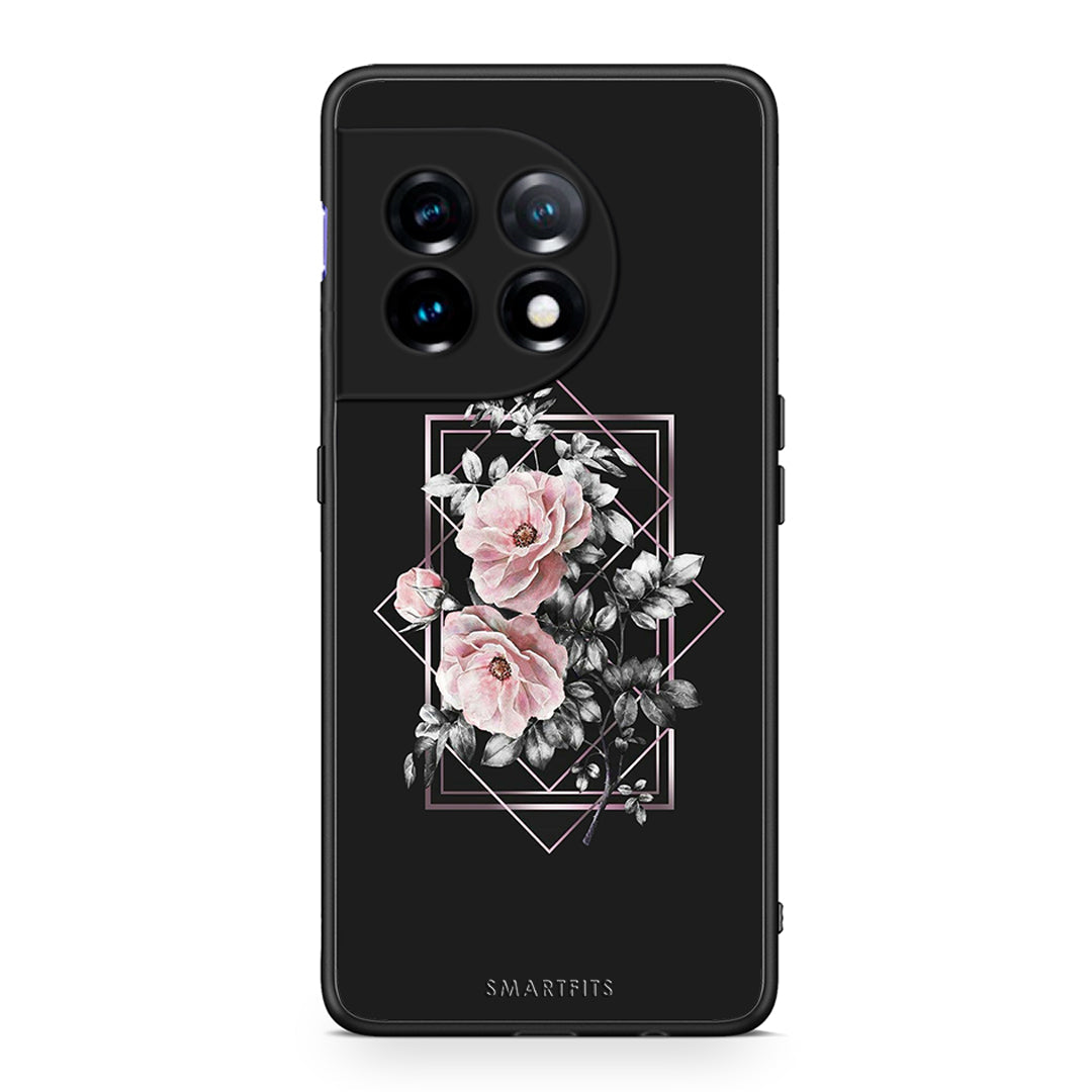 Θήκη OnePlus 11 5G Flower Frame από τη Smartfits με σχέδιο στο πίσω μέρος και μαύρο περίβλημα | OnePlus 11 5G Flower Frame Case with Colorful Back and Black Bezels