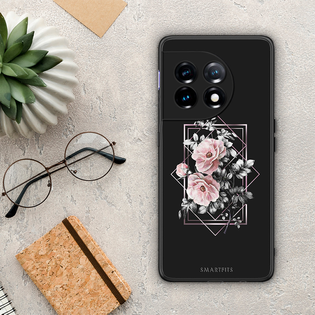 Θήκη OnePlus 11R / ACE 2 5G Flower Frame από τη Smartfits με σχέδιο στο πίσω μέρος και μαύρο περίβλημα | OnePlus 11R / ACE 2 5G Flower Frame Case with Colorful Back and Black Bezels