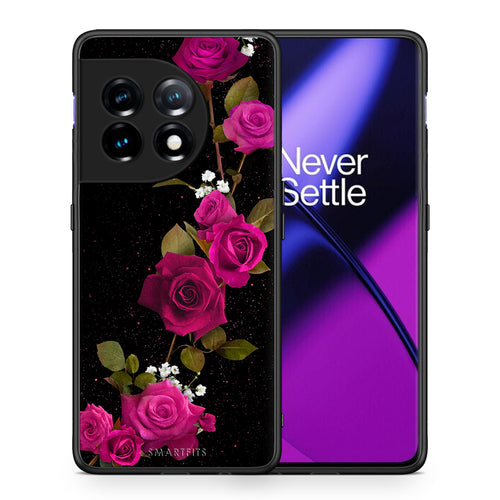Θήκη OnePlus 11R / ACE 2 5G Flower Red Roses από τη Smartfits με σχέδιο στο πίσω μέρος και μαύρο περίβλημα | OnePlus 11R / ACE 2 5G Flower Red Roses Case with Colorful Back and Black Bezels
