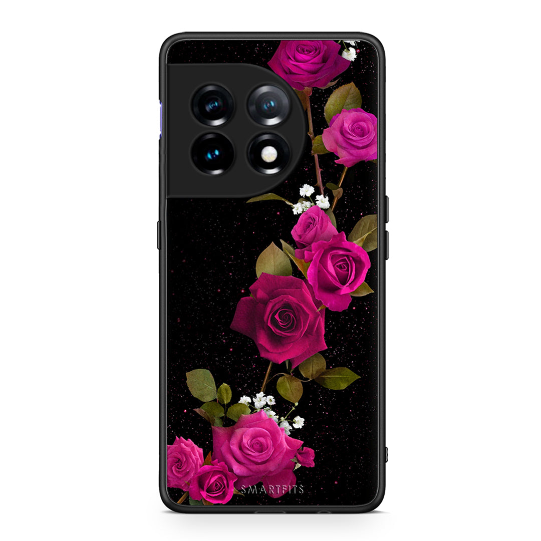 Θήκη OnePlus 11R / ACE 2 5G Flower Red Roses από τη Smartfits με σχέδιο στο πίσω μέρος και μαύρο περίβλημα | OnePlus 11R / ACE 2 5G Flower Red Roses Case with Colorful Back and Black Bezels