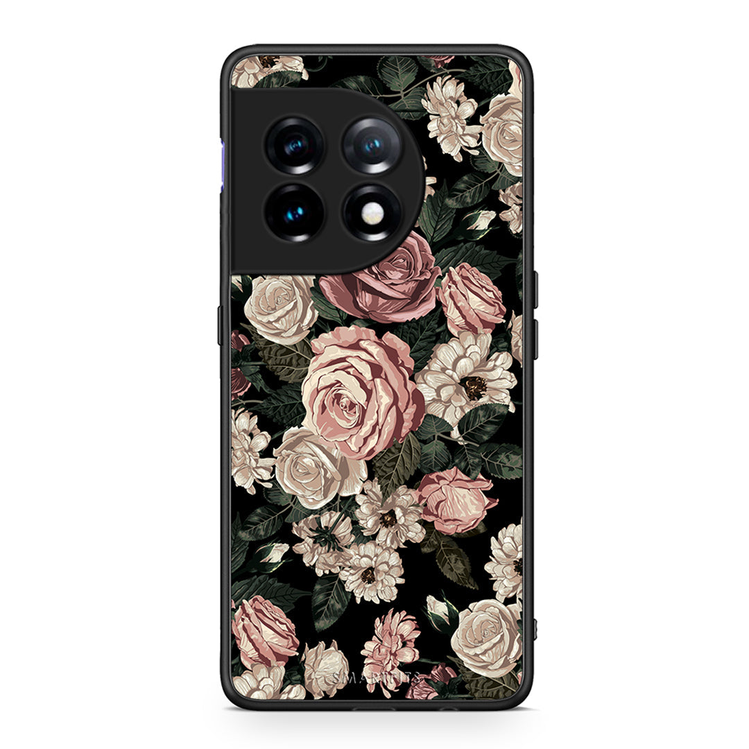 Θήκη OnePlus 11 5G Flower Wild Roses από τη Smartfits με σχέδιο στο πίσω μέρος και μαύρο περίβλημα | OnePlus 11 5G Flower Wild Roses Case with Colorful Back and Black Bezels