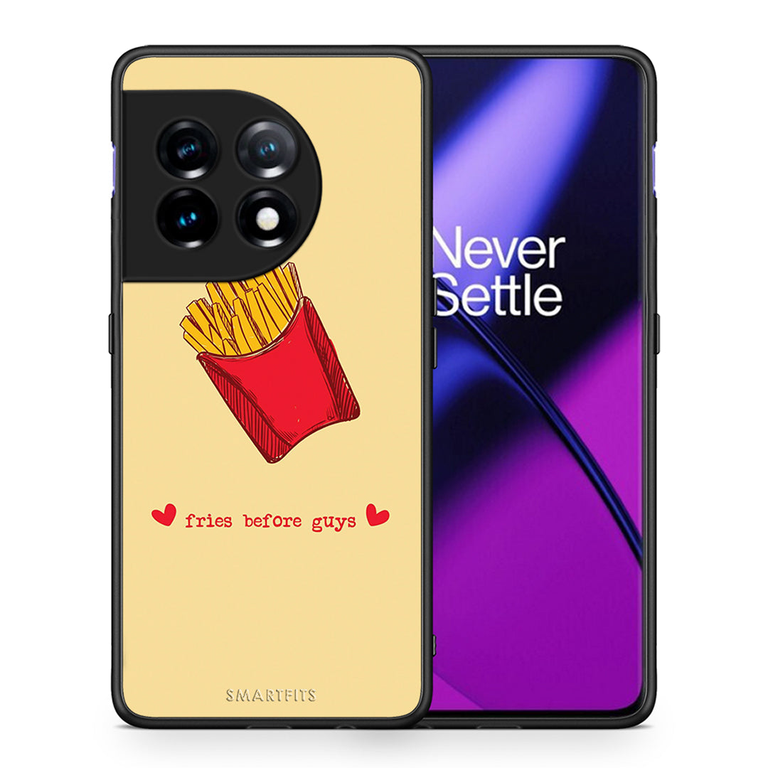 Θήκη OnePlus 11 5G Fries Before Guys από τη Smartfits με σχέδιο στο πίσω μέρος και μαύρο περίβλημα | OnePlus 11 5G Fries Before Guys Case with Colorful Back and Black Bezels