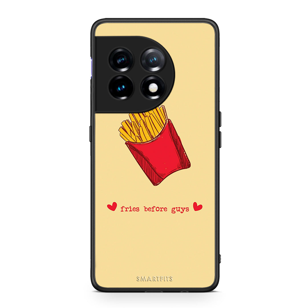 Θήκη OnePlus 11 5G Fries Before Guys από τη Smartfits με σχέδιο στο πίσω μέρος και μαύρο περίβλημα | OnePlus 11 5G Fries Before Guys Case with Colorful Back and Black Bezels