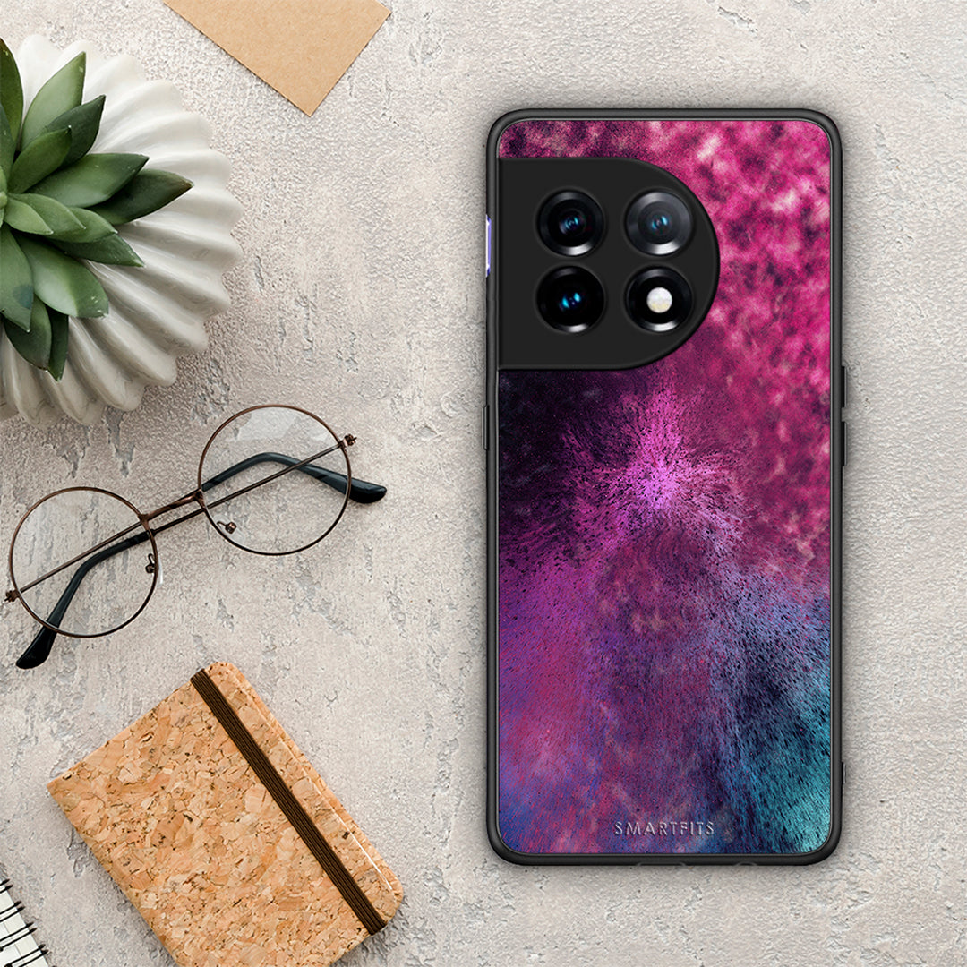Θήκη OnePlus 11 5G Galactic Aurora από τη Smartfits με σχέδιο στο πίσω μέρος και μαύρο περίβλημα | OnePlus 11 5G Galactic Aurora Case with Colorful Back and Black Bezels