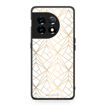 Θήκη OnePlus 11R / ACE 2 5G Geometric Luxury White από τη Smartfits με σχέδιο στο πίσω μέρος και μαύρο περίβλημα | OnePlus 11R / ACE 2 5G Geometric Luxury White Case with Colorful Back and Black Bezels