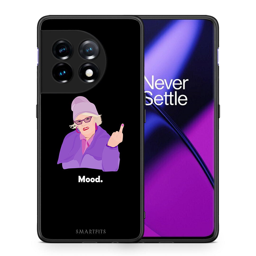 Θήκη OnePlus 11 5G Grandma Mood Black από τη Smartfits με σχέδιο στο πίσω μέρος και μαύρο περίβλημα | OnePlus 11 5G Grandma Mood Black Case with Colorful Back and Black Bezels
