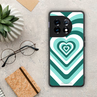 Thumbnail for Θήκη OnePlus 11 5G Green Hearts από τη Smartfits με σχέδιο στο πίσω μέρος και μαύρο περίβλημα | OnePlus 11 5G Green Hearts Case with Colorful Back and Black Bezels
