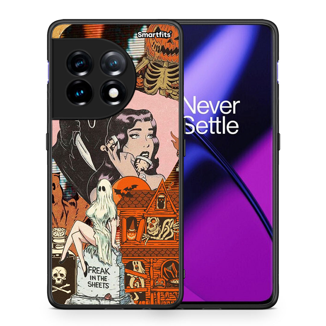 Θήκη OnePlus 11R / ACE 2 5G Halloween Collage από τη Smartfits με σχέδιο στο πίσω μέρος και μαύρο περίβλημα | OnePlus 11R / ACE 2 5G Halloween Collage Case with Colorful Back and Black Bezels