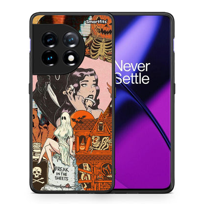 Θήκη OnePlus 11R / ACE 2 5G Halloween Collage από τη Smartfits με σχέδιο στο πίσω μέρος και μαύρο περίβλημα | OnePlus 11R / ACE 2 5G Halloween Collage Case with Colorful Back and Black Bezels