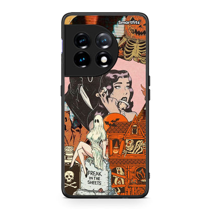 Θήκη OnePlus 11R / ACE 2 5G Halloween Collage από τη Smartfits με σχέδιο στο πίσω μέρος και μαύρο περίβλημα | OnePlus 11R / ACE 2 5G Halloween Collage Case with Colorful Back and Black Bezels