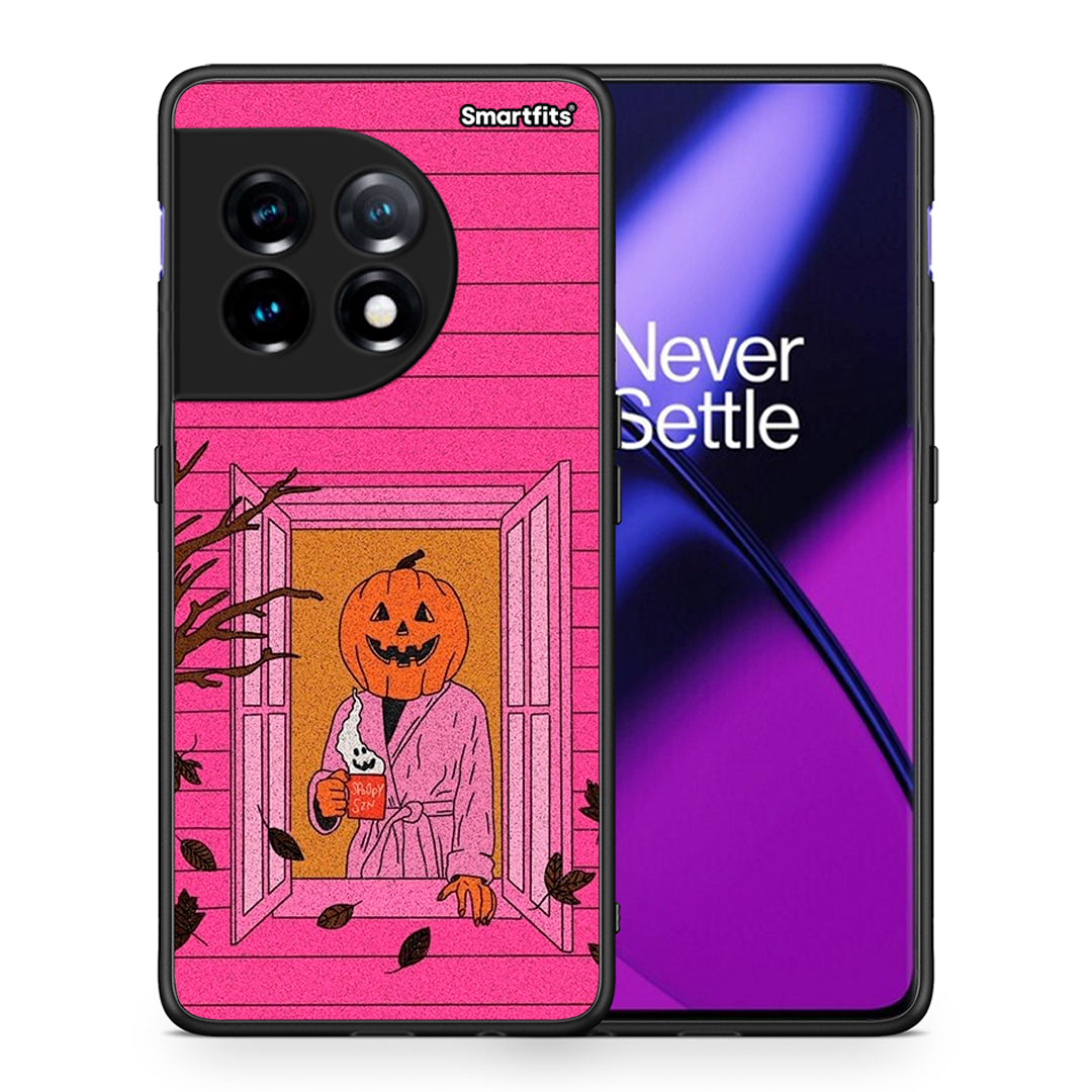 Θήκη OnePlus 11R / ACE 2 5G Halloween Pumpkin Lady από τη Smartfits με σχέδιο στο πίσω μέρος και μαύρο περίβλημα | OnePlus 11R / ACE 2 5G Halloween Pumpkin Lady Case with Colorful Back and Black Bezels