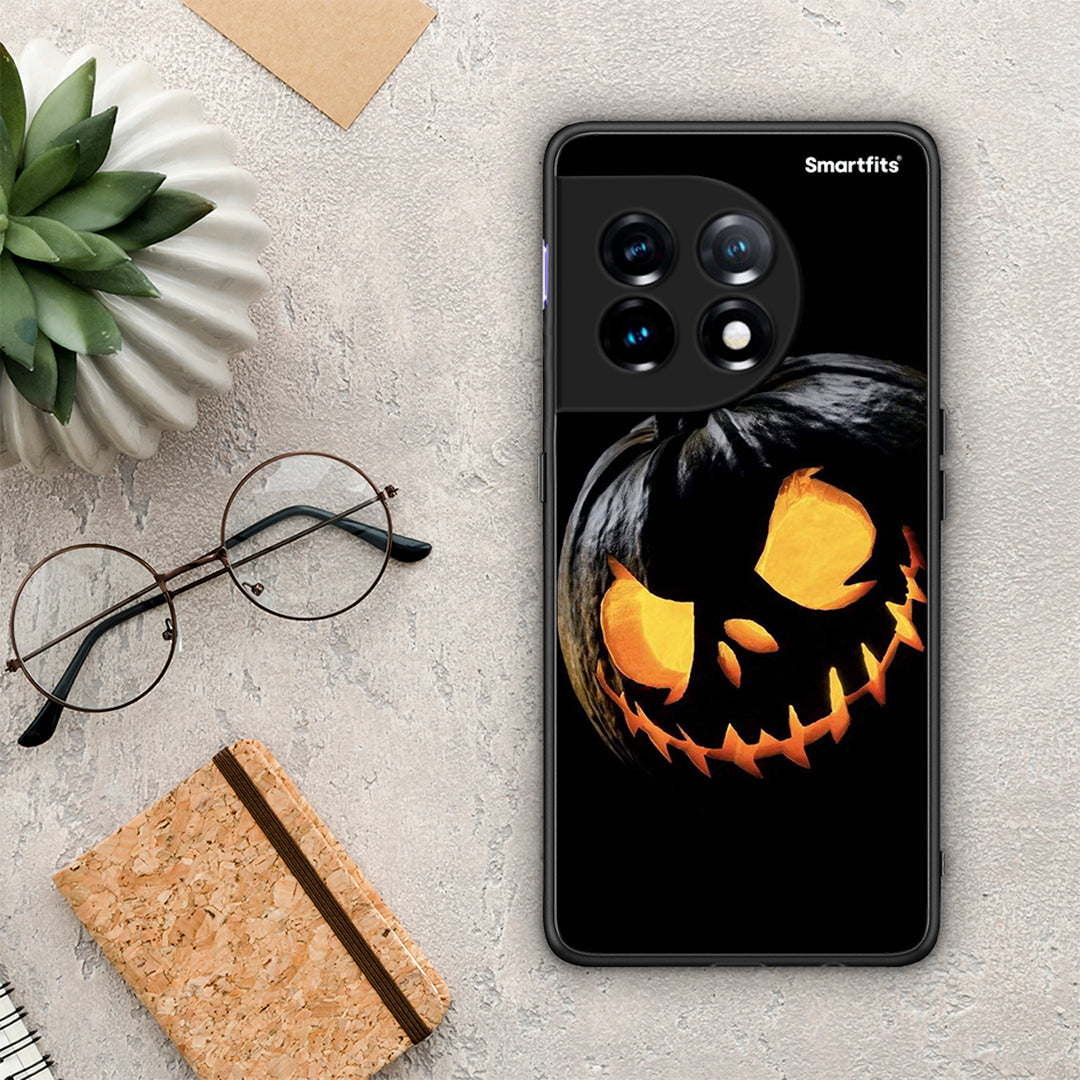 Θήκη OnePlus 11R / ACE 2 5G Halloween Scary Pumpkin από τη Smartfits με σχέδιο στο πίσω μέρος και μαύρο περίβλημα | OnePlus 11R / ACE 2 5G Halloween Scary Pumpkin Case with Colorful Back and Black Bezels