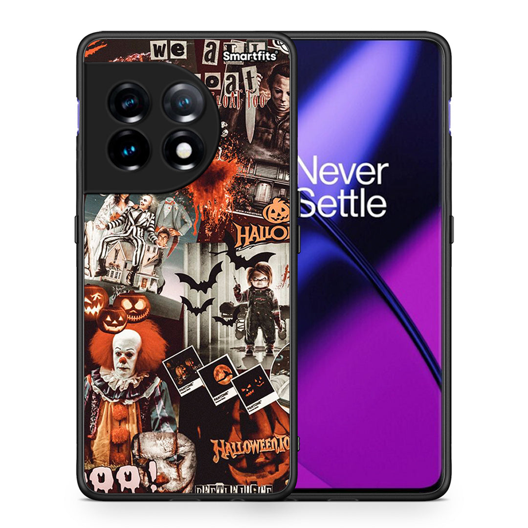 Θήκη OnePlus 11 5G Halloween Spooky Season από τη Smartfits με σχέδιο στο πίσω μέρος και μαύρο περίβλημα | OnePlus 11 5G Halloween Spooky Season Case with Colorful Back and Black Bezels