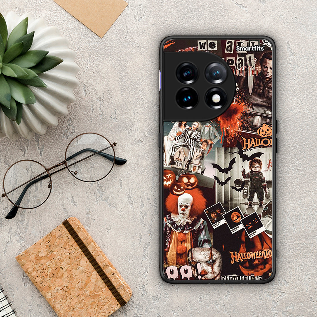 Θήκη OnePlus 11 5G Halloween Spooky Season από τη Smartfits με σχέδιο στο πίσω μέρος και μαύρο περίβλημα | OnePlus 11 5G Halloween Spooky Season Case with Colorful Back and Black Bezels