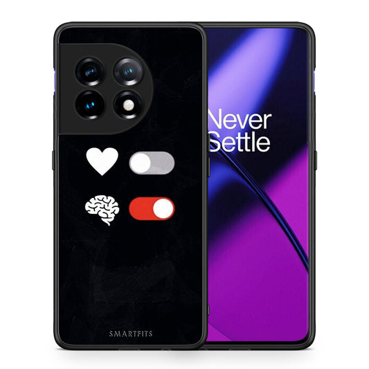 Θήκη OnePlus 11 5G Heart Vs Brain από τη Smartfits με σχέδιο στο πίσω μέρος και μαύρο περίβλημα | OnePlus 11 5G Heart Vs Brain Case with Colorful Back and Black Bezels