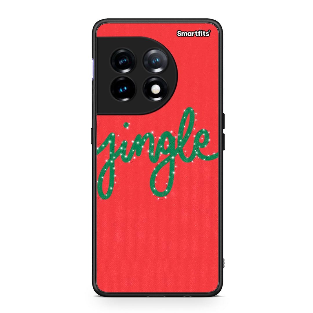 Θήκη OnePlus 11 5G Jingle Xmas από τη Smartfits με σχέδιο στο πίσω μέρος και μαύρο περίβλημα | OnePlus 11 5G Jingle Xmas Case with Colorful Back and Black Bezels