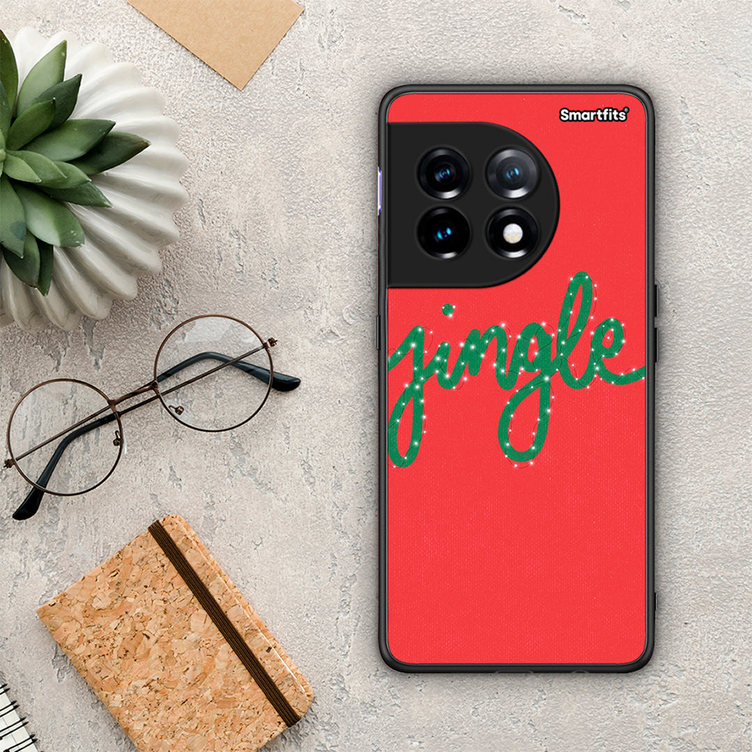 Θήκη OnePlus 11R / ACE 2 5G Jingle Xmas από τη Smartfits με σχέδιο στο πίσω μέρος και μαύρο περίβλημα | OnePlus 11R / ACE 2 5G Jingle Xmas Case with Colorful Back and Black Bezels