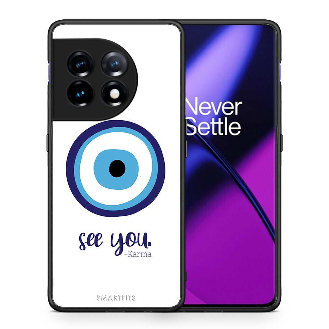 Θήκη OnePlus 11R / ACE 2 5G Karma Says από τη Smartfits με σχέδιο στο πίσω μέρος και μαύρο περίβλημα | OnePlus 11R / ACE 2 5G Karma Says Case with Colorful Back and Black Bezels
