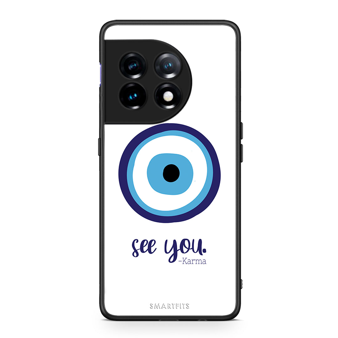 Θήκη OnePlus 11R / ACE 2 5G Karma Says από τη Smartfits με σχέδιο στο πίσω μέρος και μαύρο περίβλημα | OnePlus 11R / ACE 2 5G Karma Says Case with Colorful Back and Black Bezels