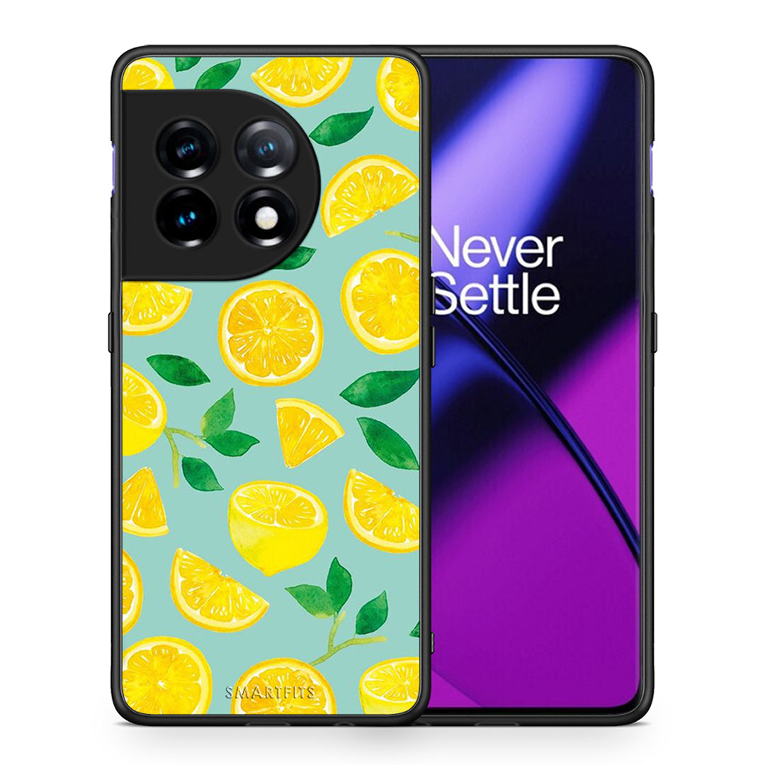 Θήκη OnePlus 11 5G Lemons από τη Smartfits με σχέδιο στο πίσω μέρος και μαύρο περίβλημα | OnePlus 11 5G Lemons Case with Colorful Back and Black Bezels