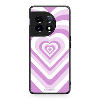 Thumbnail for Θήκη OnePlus 11R / ACE 2 5G Lilac Hearts από τη Smartfits με σχέδιο στο πίσω μέρος και μαύρο περίβλημα | OnePlus 11R / ACE 2 5G Lilac Hearts Case with Colorful Back and Black Bezels