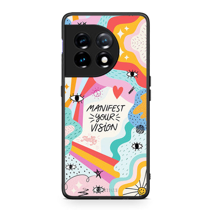 Θήκη OnePlus 11 5G Manifest Your Vision από τη Smartfits με σχέδιο στο πίσω μέρος και μαύρο περίβλημα | OnePlus 11 5G Manifest Your Vision Case with Colorful Back and Black Bezels