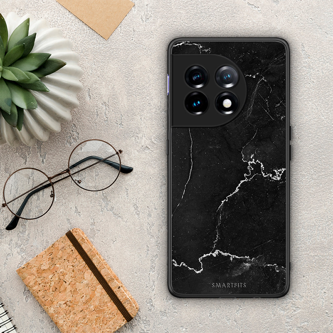 Θήκη OnePlus 11 5G Marble Black από τη Smartfits με σχέδιο στο πίσω μέρος και μαύρο περίβλημα | OnePlus 11 5G Marble Black Case with Colorful Back and Black Bezels