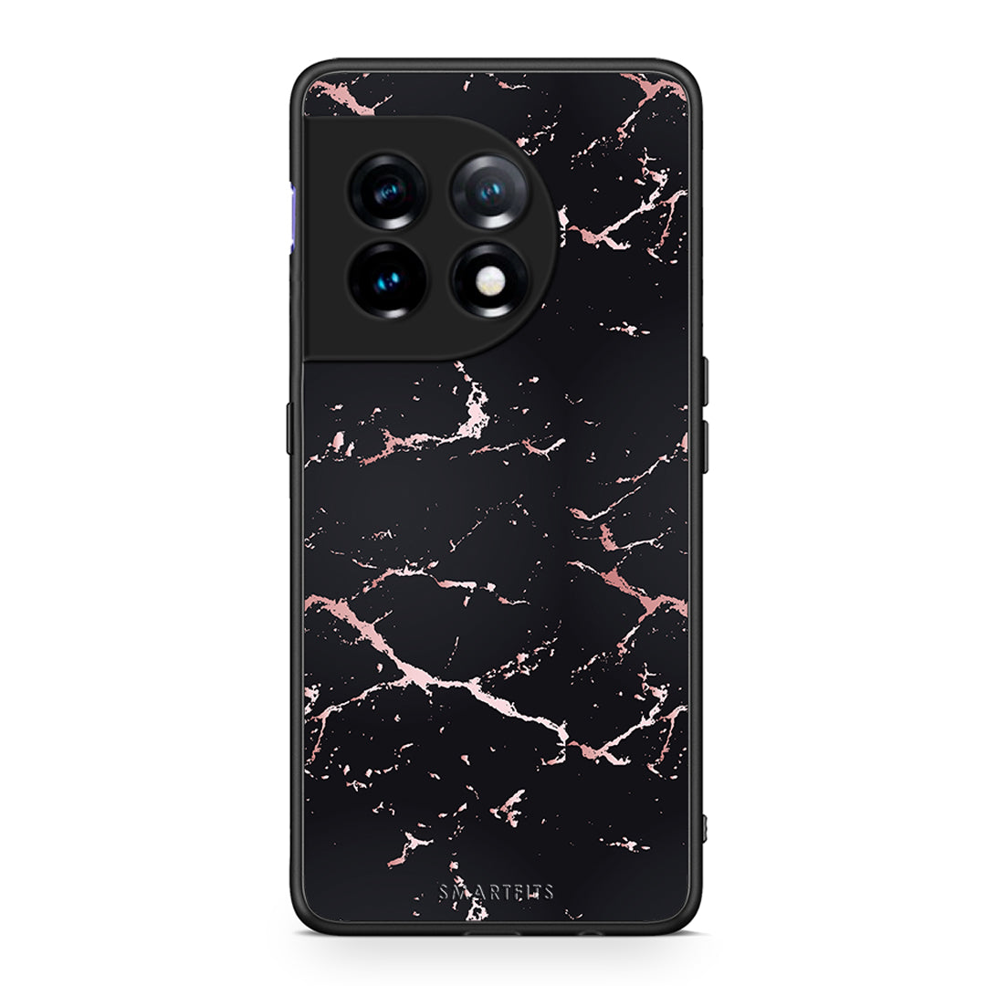 Θήκη OnePlus 11R / ACE 2 5G Marble Black Rosegold από τη Smartfits με σχέδιο στο πίσω μέρος και μαύρο περίβλημα | OnePlus 11R / ACE 2 5G Marble Black Rosegold Case with Colorful Back and Black Bezels