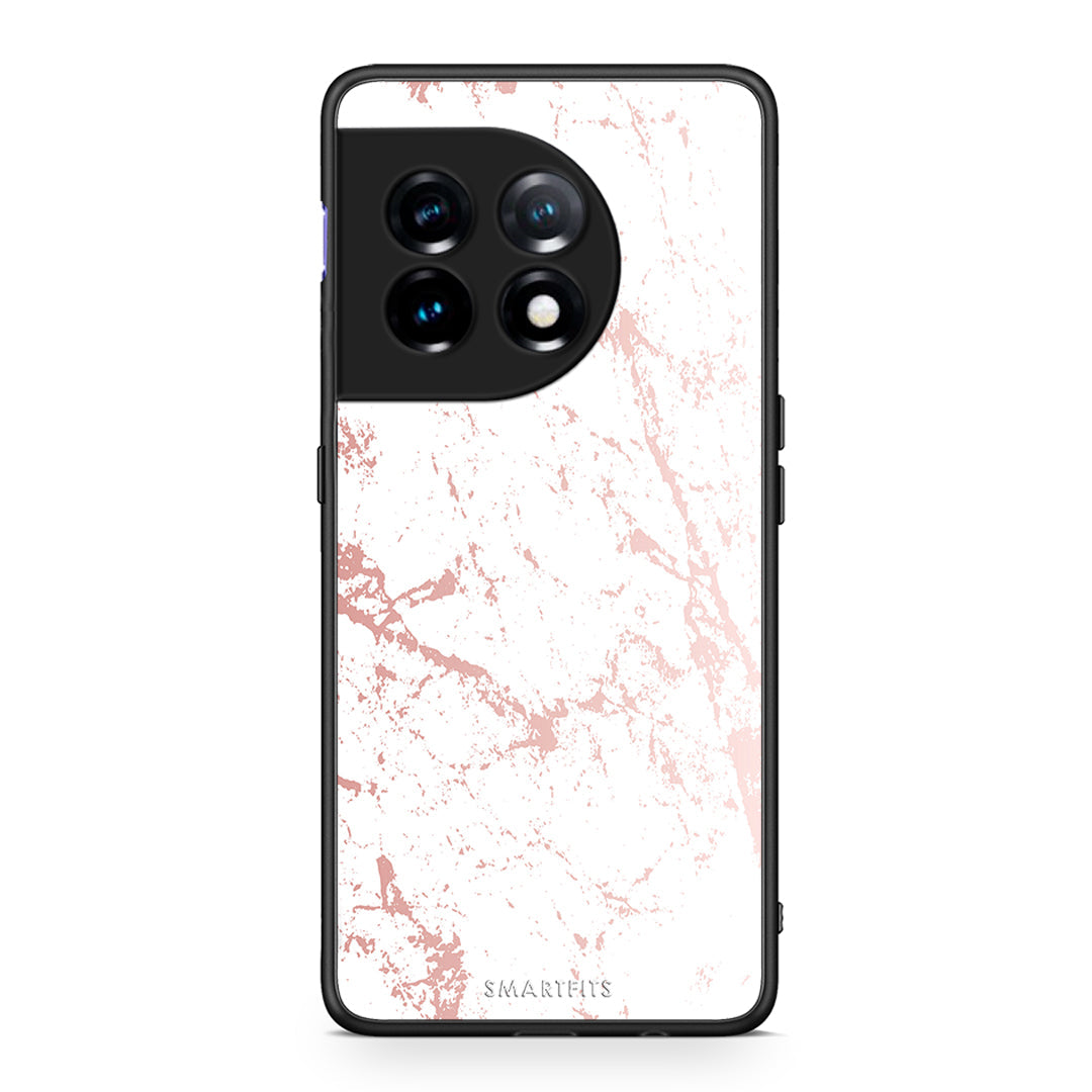 Θήκη OnePlus 11 5G Marble Pink Splash από τη Smartfits με σχέδιο στο πίσω μέρος και μαύρο περίβλημα | OnePlus 11 5G Marble Pink Splash Case with Colorful Back and Black Bezels