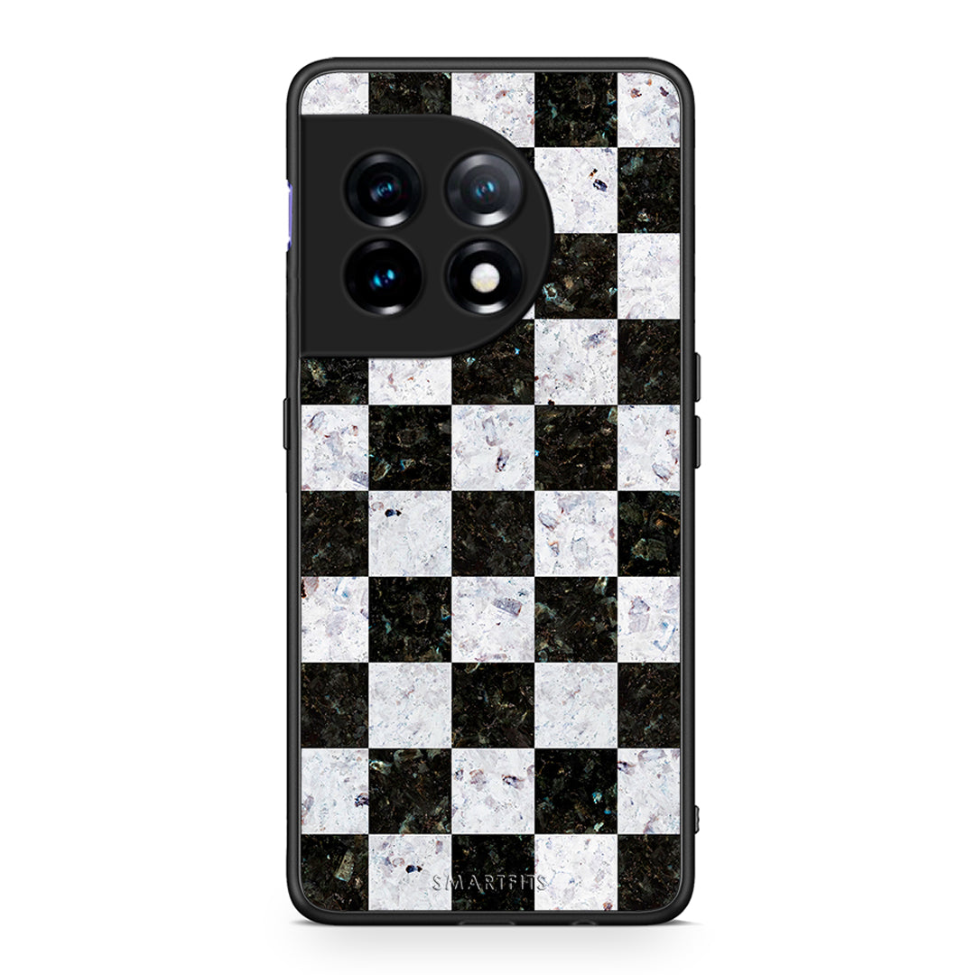 Θήκη OnePlus 11R / ACE 2 5G Marble Square Geometric από τη Smartfits με σχέδιο στο πίσω μέρος και μαύρο περίβλημα | OnePlus 11R / ACE 2 5G Marble Square Geometric Case with Colorful Back and Black Bezels