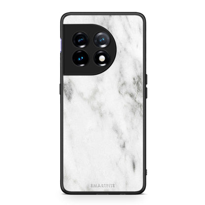 Θήκη OnePlus 11 5G Marble White από τη Smartfits με σχέδιο στο πίσω μέρος και μαύρο περίβλημα | OnePlus 11 5G Marble White Case with Colorful Back and Black Bezels