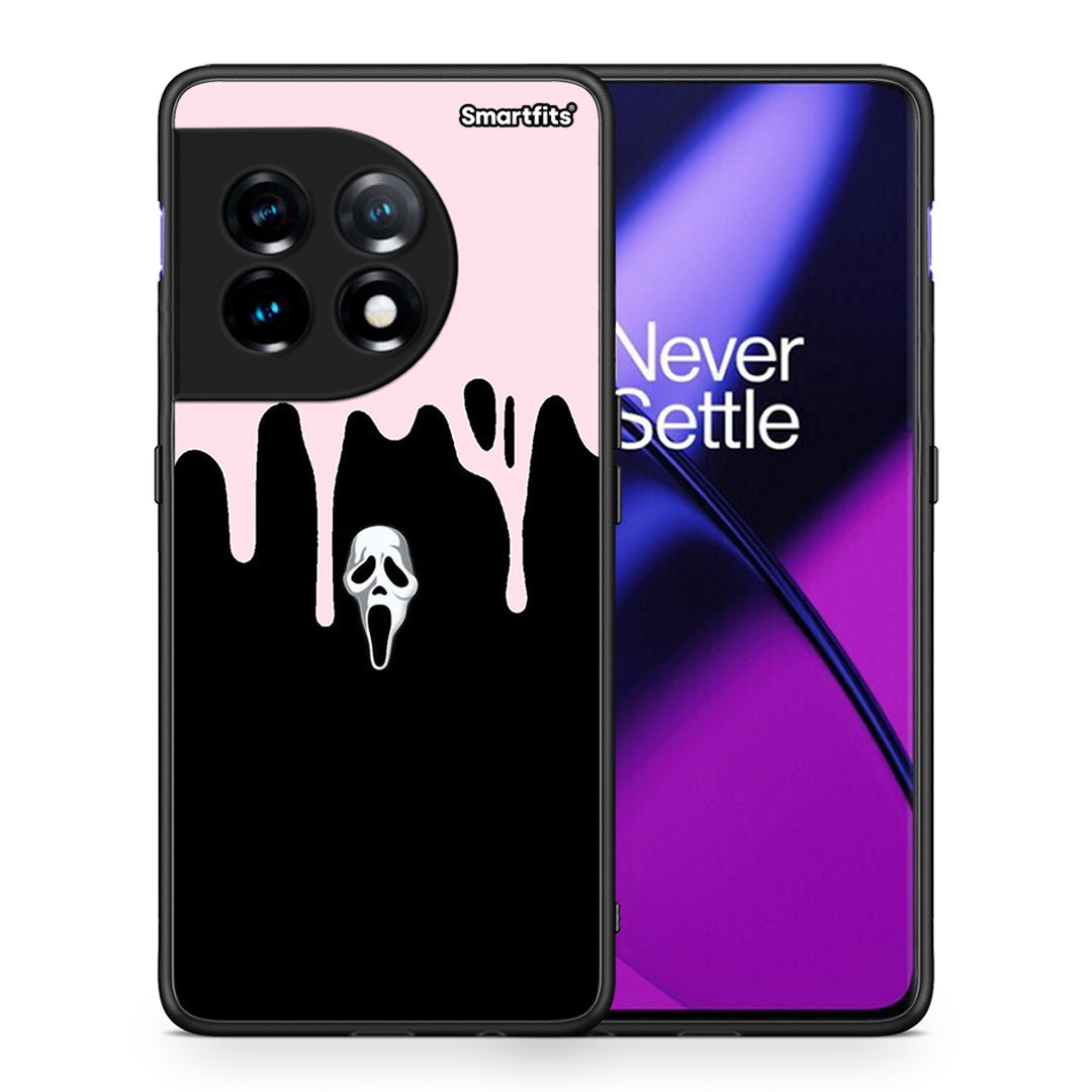 Θήκη OnePlus 11R / ACE 2 5G Melting Halloween Mask από τη Smartfits με σχέδιο στο πίσω μέρος και μαύρο περίβλημα | OnePlus 11R / ACE 2 5G Melting Halloween Mask Case with Colorful Back and Black Bezels