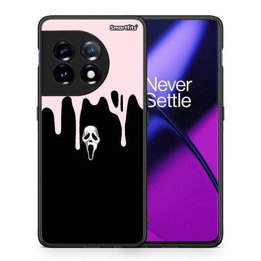 Θήκη OnePlus 11R / ACE 2 5G Melting Halloween Mask από τη Smartfits με σχέδιο στο πίσω μέρος και μαύρο περίβλημα | OnePlus 11R / ACE 2 5G Melting Halloween Mask Case with Colorful Back and Black Bezels