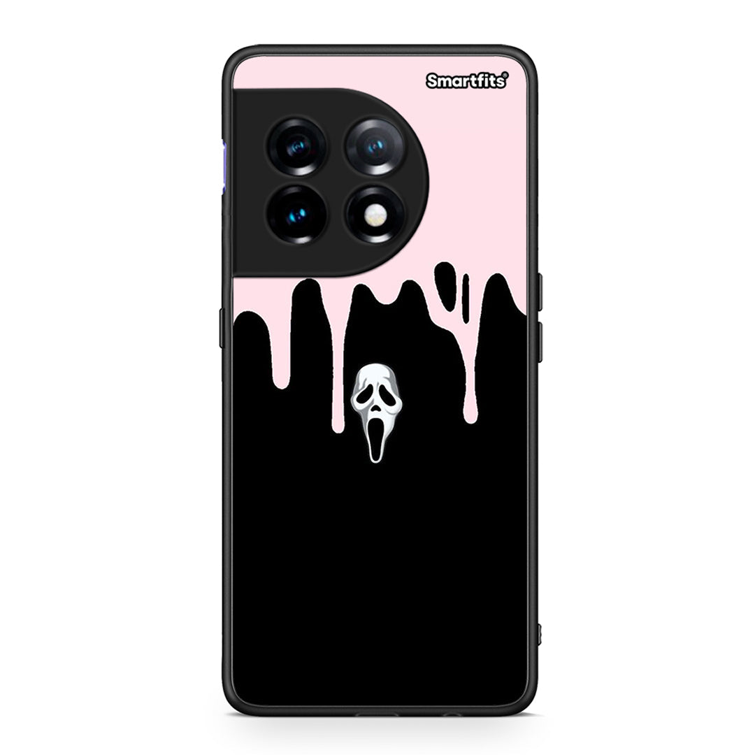 Θήκη OnePlus 11R / ACE 2 5G Melting Halloween Mask από τη Smartfits με σχέδιο στο πίσω μέρος και μαύρο περίβλημα | OnePlus 11R / ACE 2 5G Melting Halloween Mask Case with Colorful Back and Black Bezels