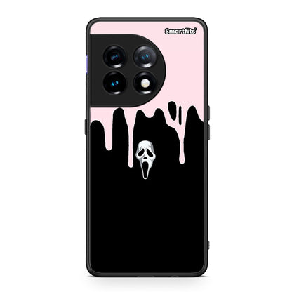 Θήκη OnePlus 11R / ACE 2 5G Melting Halloween Mask από τη Smartfits με σχέδιο στο πίσω μέρος και μαύρο περίβλημα | OnePlus 11R / ACE 2 5G Melting Halloween Mask Case with Colorful Back and Black Bezels
