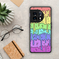 Thumbnail for Θήκη OnePlus 11 5G Melting Rainbow από τη Smartfits με σχέδιο στο πίσω μέρος και μαύρο περίβλημα | OnePlus 11 5G Melting Rainbow Case with Colorful Back and Black Bezels