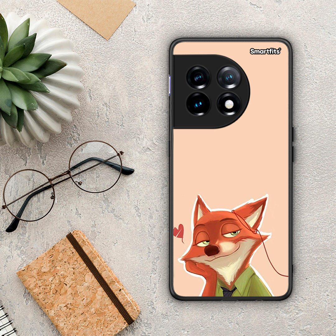Θήκη OnePlus 11 5G Nick Wilde And Judy Hopps Love 1 από τη Smartfits με σχέδιο στο πίσω μέρος και μαύρο περίβλημα | OnePlus 11 5G Nick Wilde And Judy Hopps Love 1 Case with Colorful Back and Black Bezels